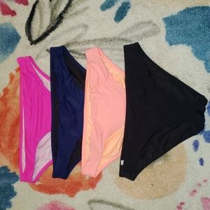 4 Medium Victoria's Secret Unforgettable bikini bottoms. black,navy,pink,peach